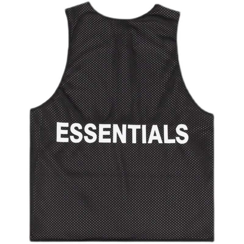 FOG Essentials Double Line Mesh Sleeveless Cotton Vest Tank Top for Men