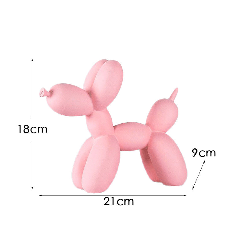 Black And White Plaid Balloon Dog Resin Ornament for Living Room Decor