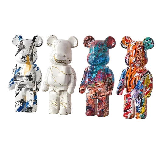 27cm Graffiti Bearbrick Resin Bear Statue Desktop Ornament Home Decor