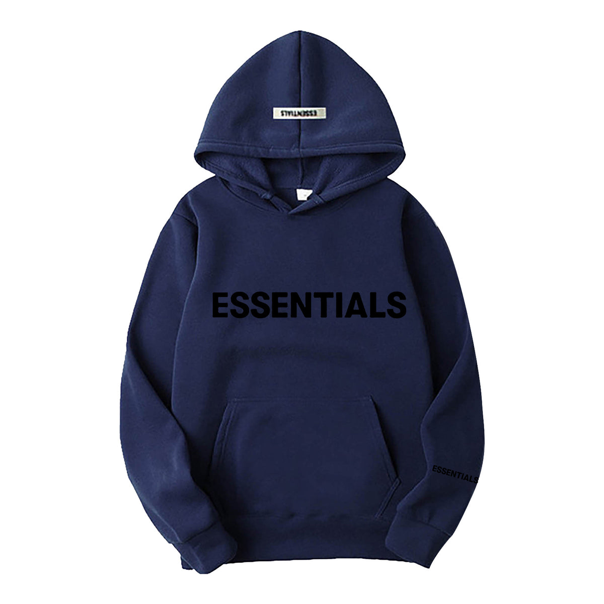 Essentials Letter Print Long Sleeve Hooded Pullover Sweatshirt Loose Fit