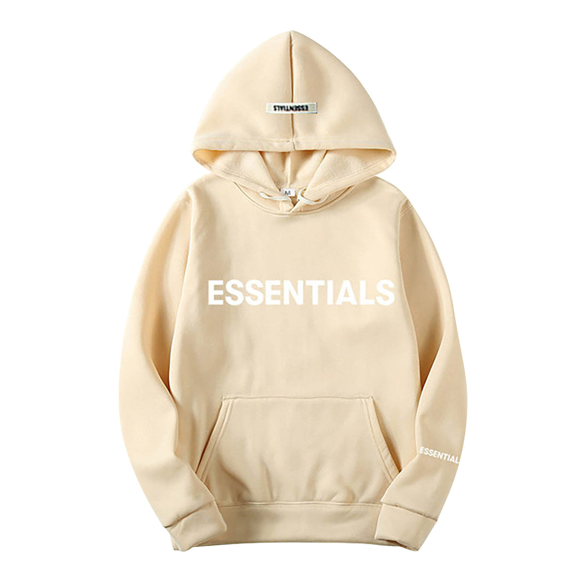 Fear Of God Essentials Letter Print Long Sleeve Hooded Pullover Sweatshirt