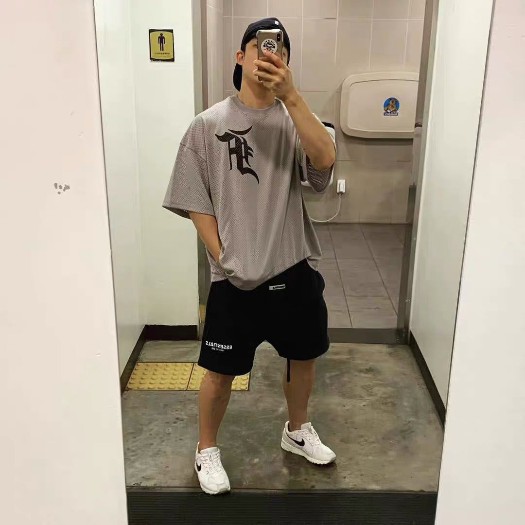 Fear Of God Essentials Mens Reflective Cotton Sports Shorts for Summer