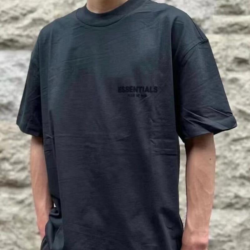 Fear Of God Essentials Season 8 Flocking Print Loose Fit Cotton T Shirt