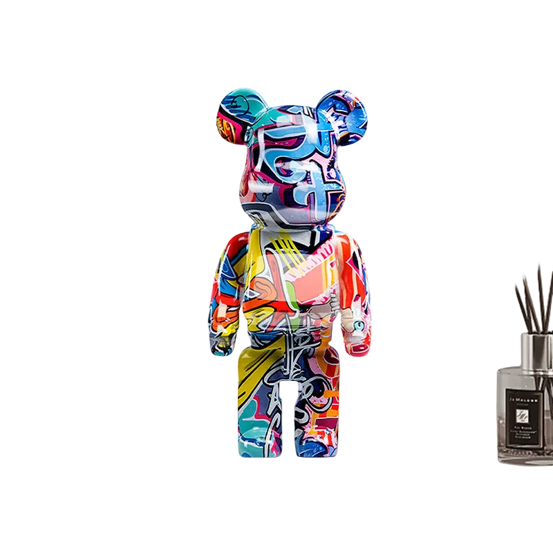 Bearbrick Graffiti Bear Ornament 27CM Resin Living Room Decoration