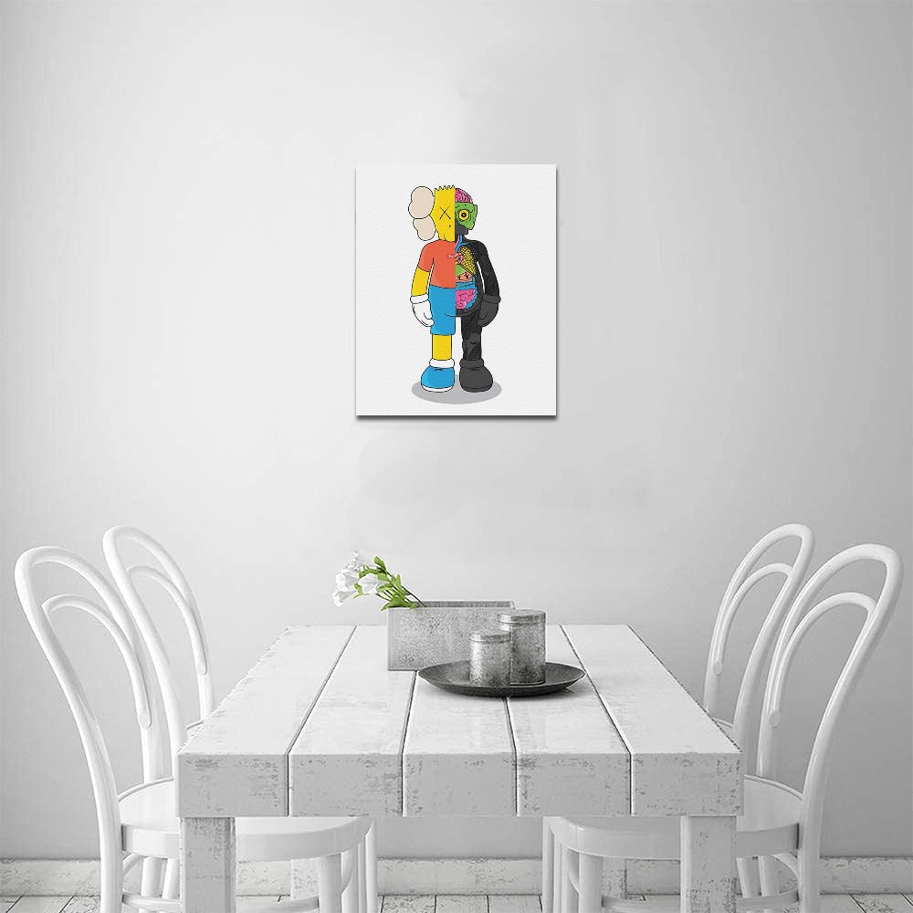Simpsons KAWS Framed Canvas Wall Art Print 16 By 20 Inch Cotton Artwork