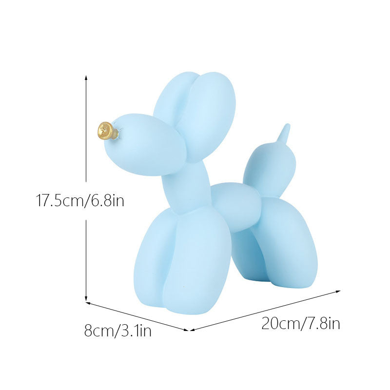 Black And White Plaid Balloon Dog Resin Ornament for Living Room Decor