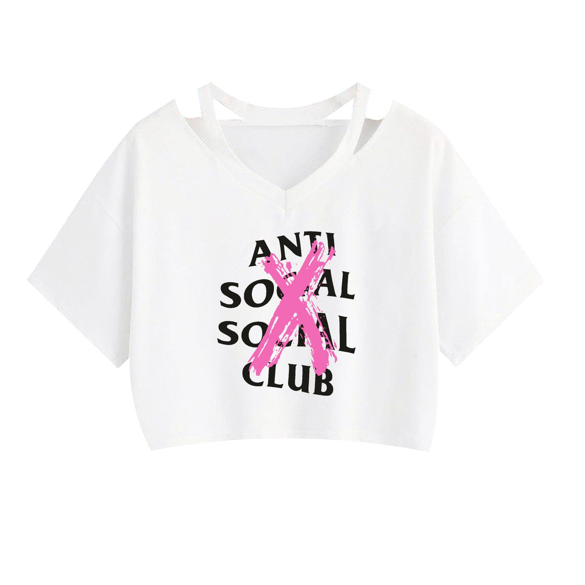 Womens Floral Print Cotton Strapless Crop Tank Top by ANTI SOCIAL SOCIAL CLUB