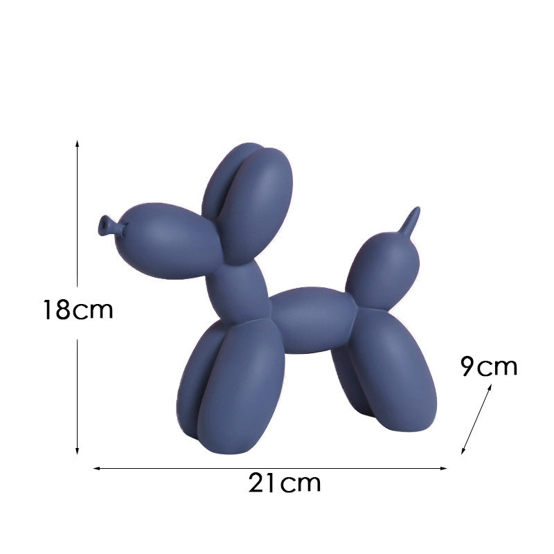 Black And White Plaid Balloon Dog Resin Ornament for Living Room Decor