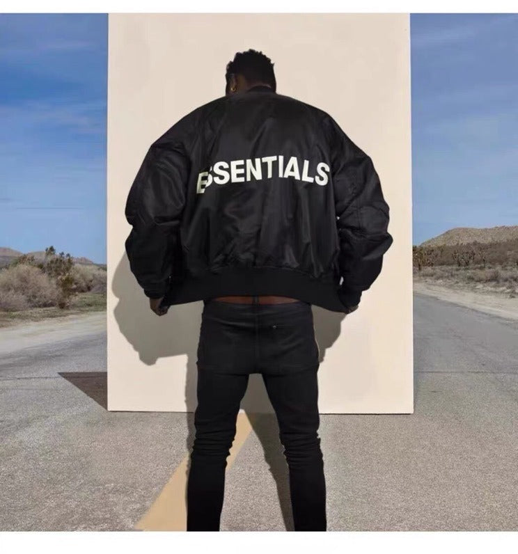 Mens Loose Fit Zip Up Casual Streetwear Jacket With Cotton Lining