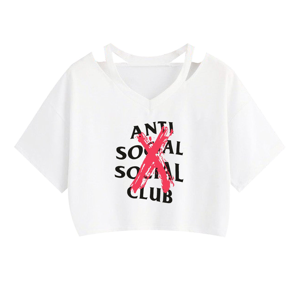 Womens Floral Print Cotton Strapless Crop Tank Top by ANTI SOCIAL SOCIAL CLUB