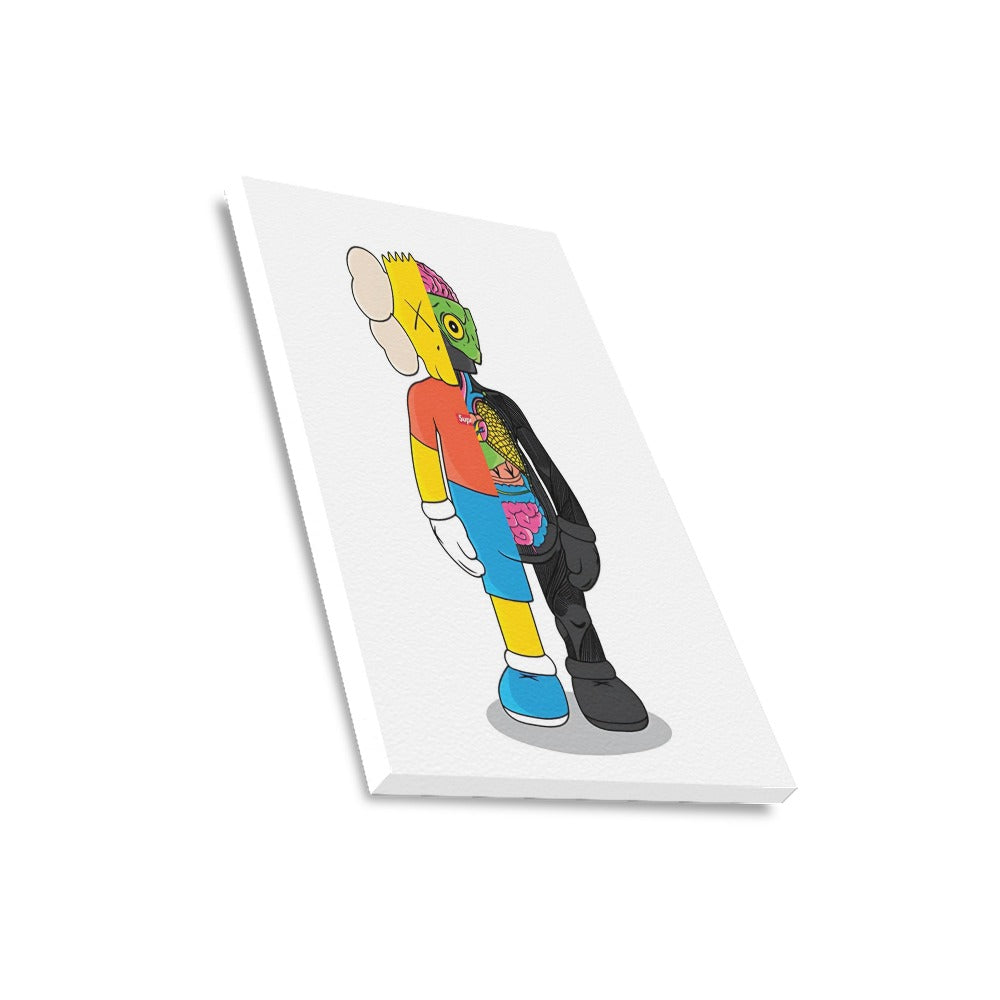 Simpsons KAWS Framed Canvas Wall Art Print 16 By 20 Inch Cotton Artwork