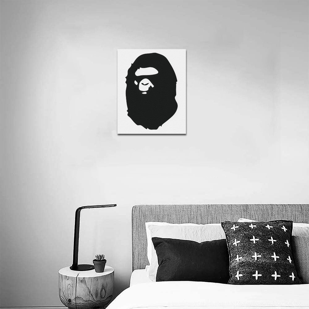 Bathing Ape Head Framed Canvas Wall Art Print 16x20 Inch Cotton Canvas