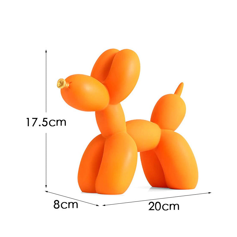 Black And White Plaid Balloon Dog Resin Ornament for Living Room Decor