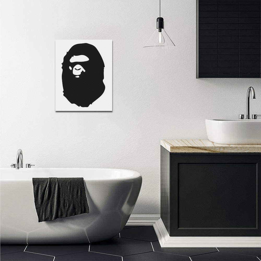 Bathing Ape Head Framed Canvas Wall Art Print 16x20 Inch Cotton Canvas