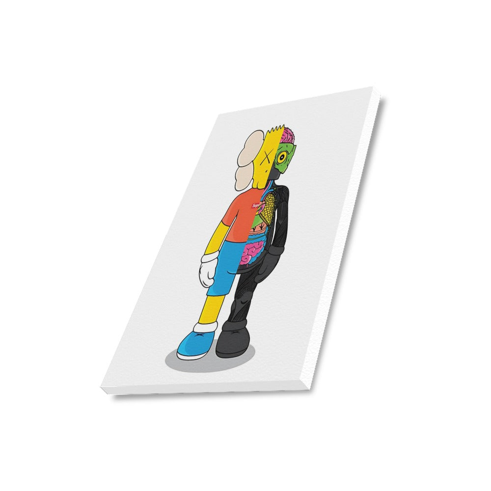 Simpsons KAWS Framed Canvas Wall Art Print 16 By 20 Inch Cotton Artwork