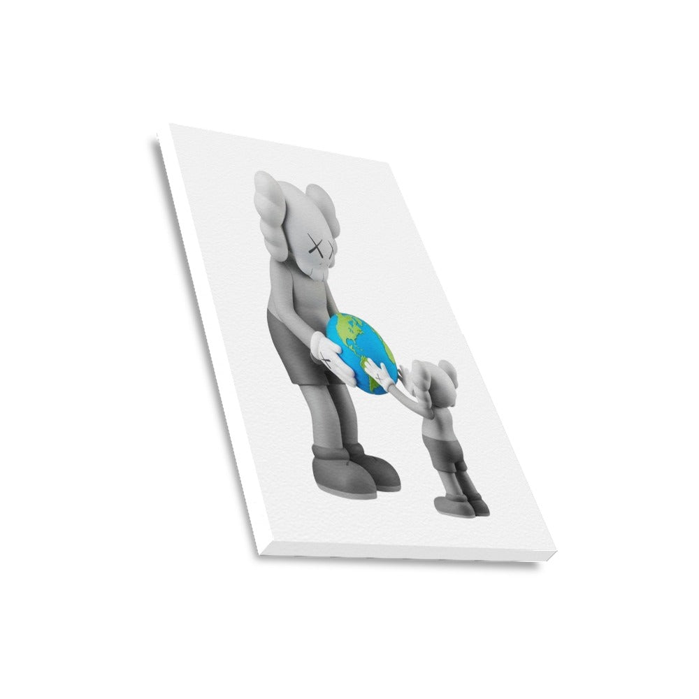 KAWS Framed Canvas Wall Art Print 16 x 20 Inch Cotton Canvas Display – Handmade Wood Frame