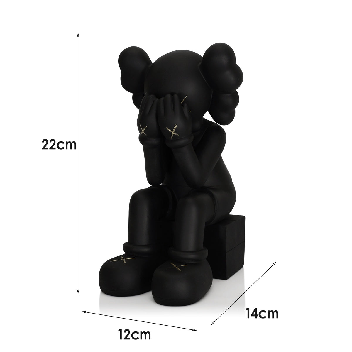 Sitting Kaws Style Resin Figure Home Decor Collectible Sculpture