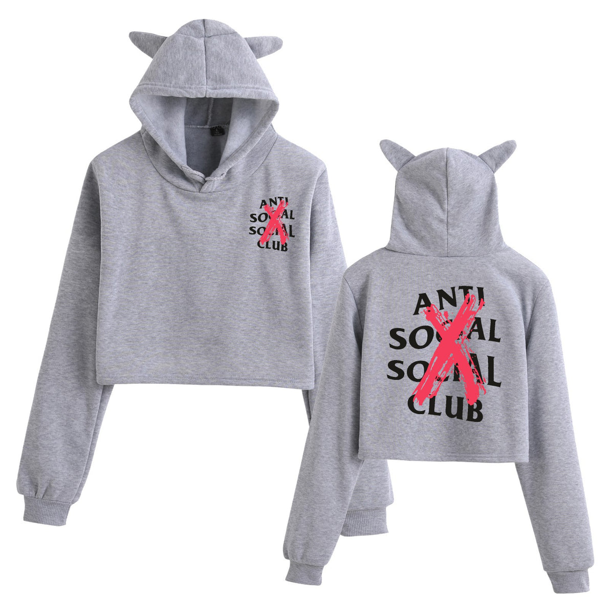 Floral Print Long Sleeve Hooded Crop Top Loose Fit Womens Sweatshirt