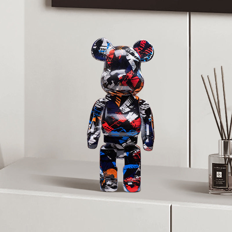 Bearbrick Graffiti Bear Ornament 27CM Resin Living Room Decoration