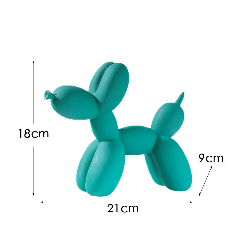 Black And White Plaid Balloon Dog Resin Ornament for Living Room Decor