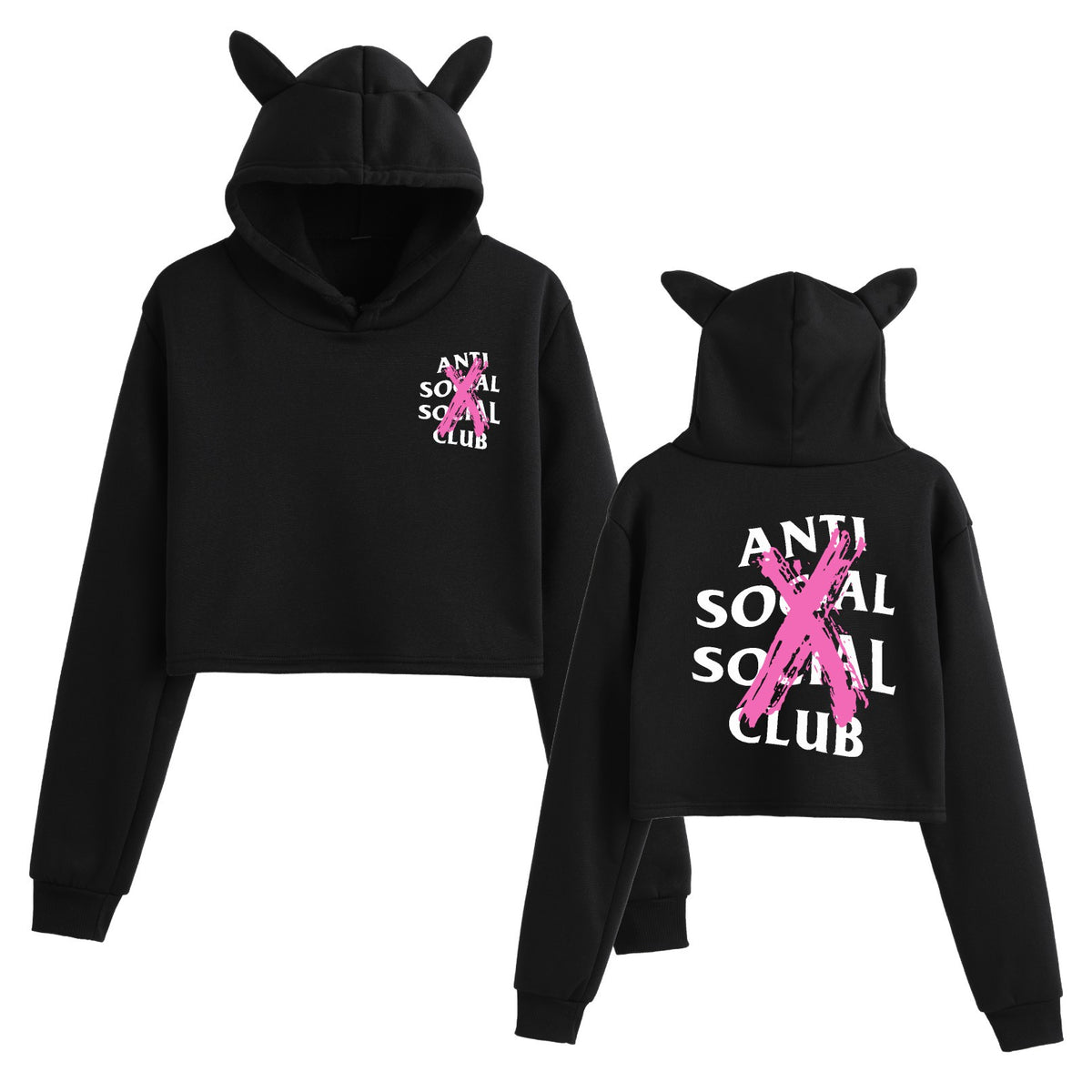 Floral Print Long Sleeve Hooded Crop Top Loose Fit Womens Sweatshirt