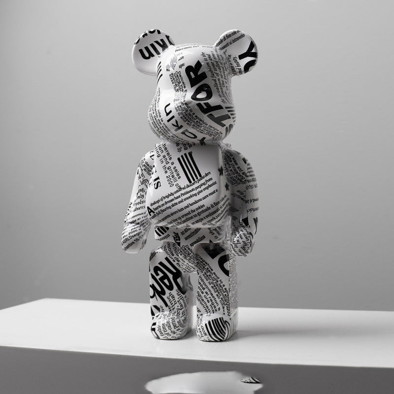 Bearbrick Graffiti Bear Ornament 27CM Resin Living Room Decoration