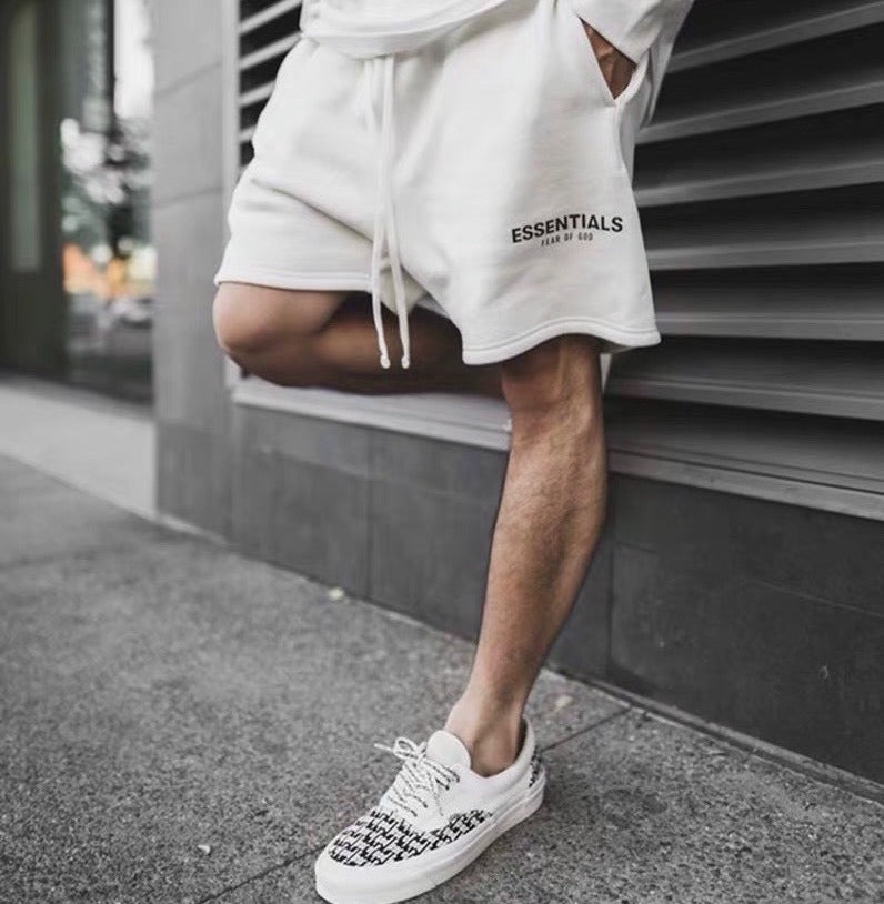 Fear Of God Essentials Mens Reflective Cotton Sports Shorts for Summer