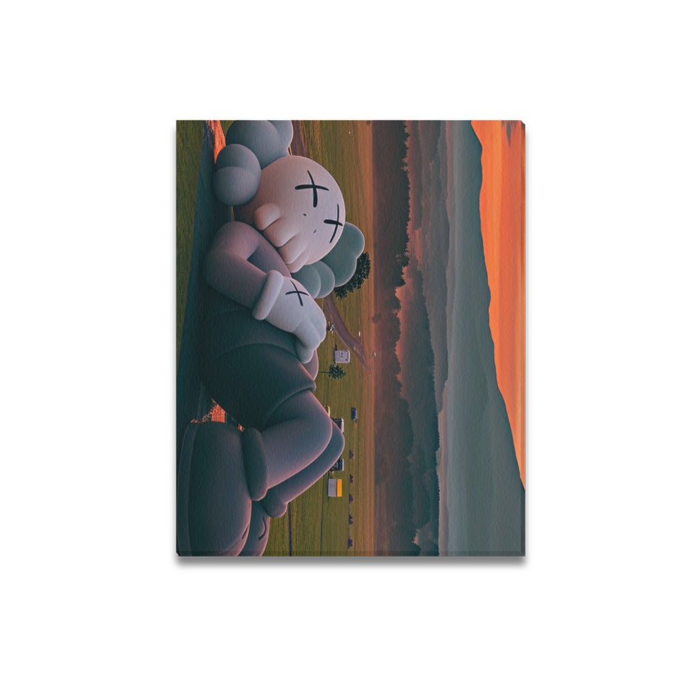 KAWS Open Field Framed Canvas Wall Art Print 20 by 16 Inch