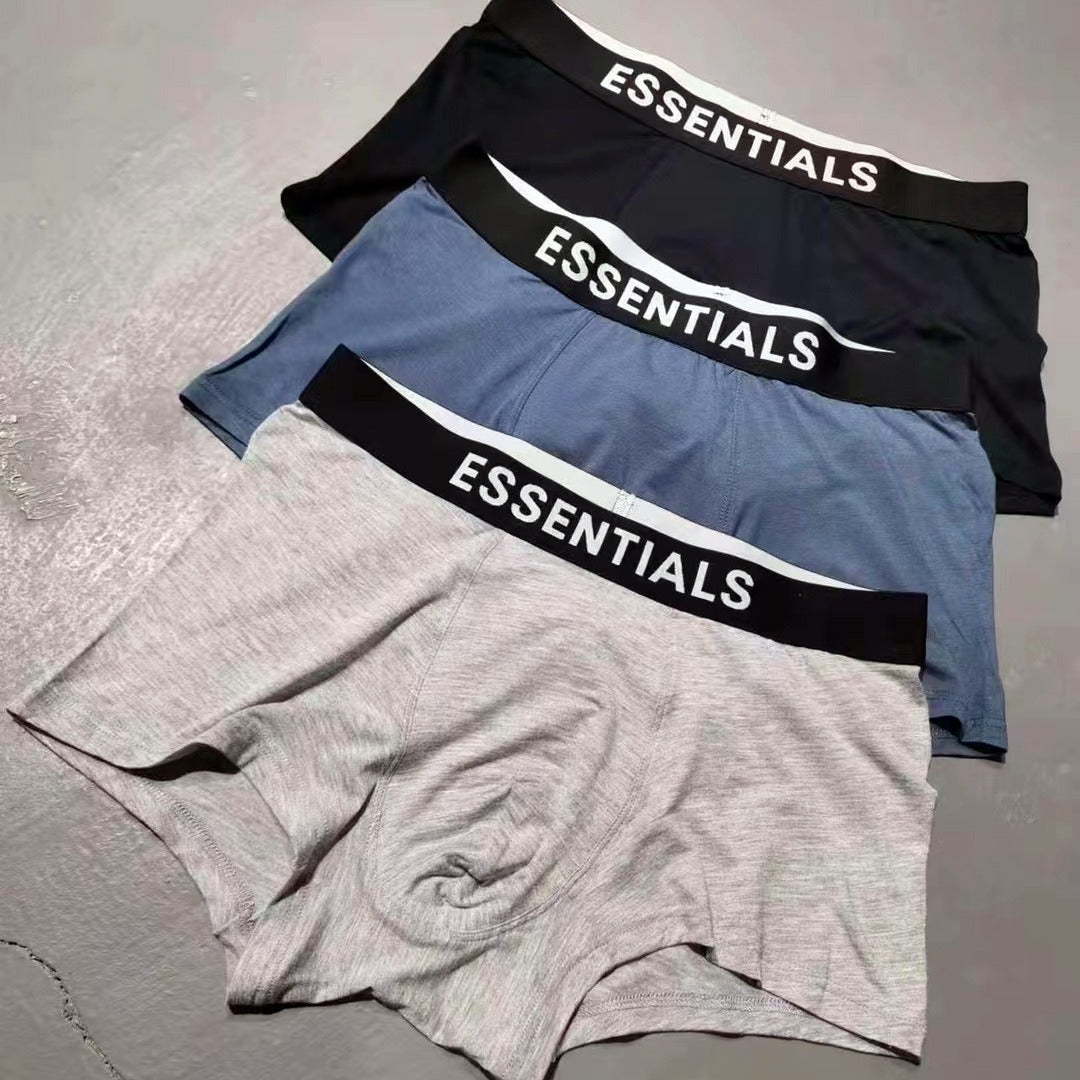 FOG Double Thread Essentials Breathable Ice Silk Boxer Shorts Pack Of Three
