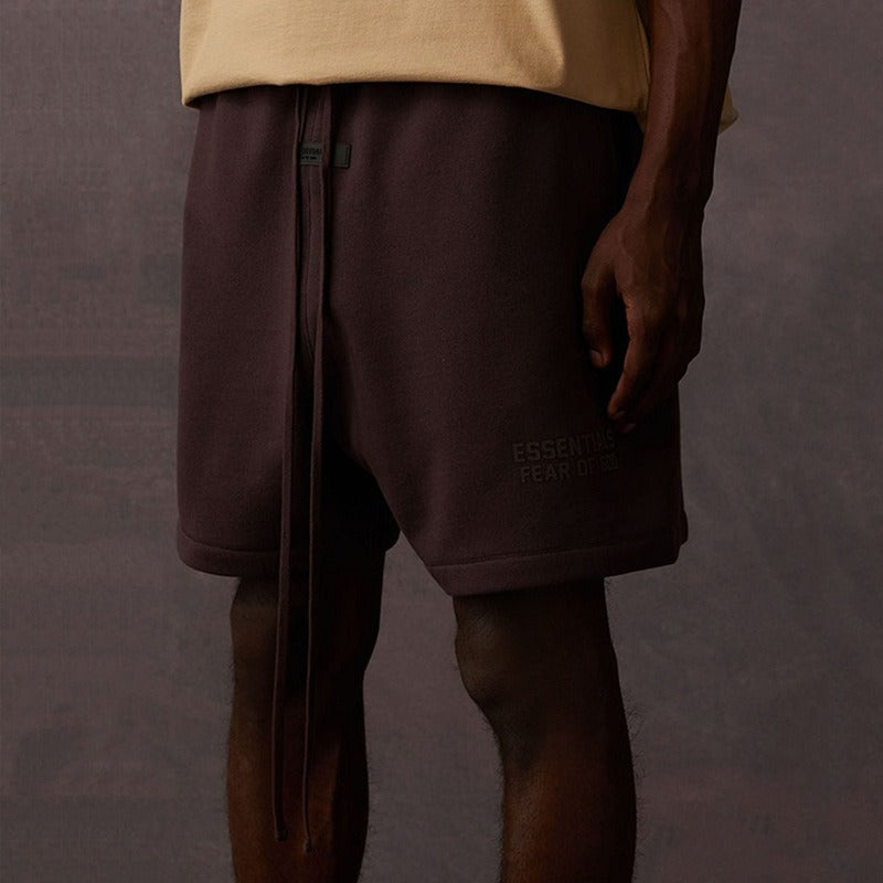 FOG Fear Of God Essentials Double Line Printed Loose Cotton Shorts For Men