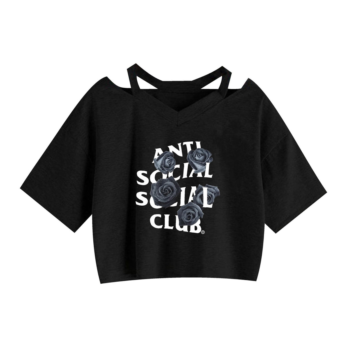 Womens Floral Print Cotton Strapless Crop Tank Top by ANTI SOCIAL SOCIAL CLUB