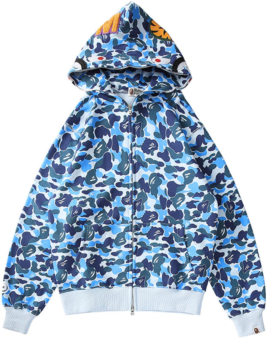 BAPE Shark Head Cotton Sweatshirt Streetwear Casual Pullover Top