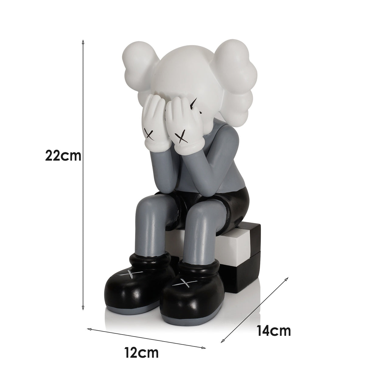 Sitting Kaws Style Resin Figure Home Decor Collectible Sculpture
