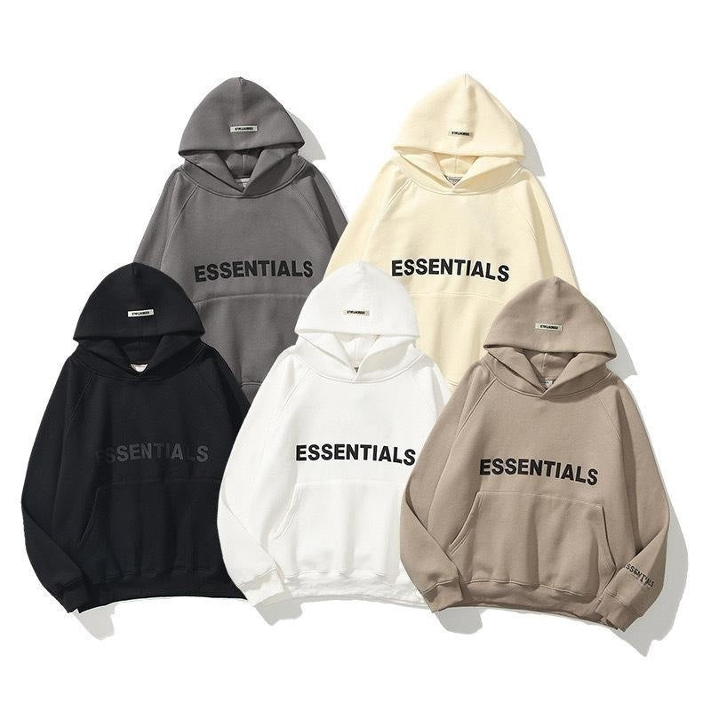 FEAROFGOD Essentials Double Line Fleece Hoodie Unisex Letter Print Sweatshirt
