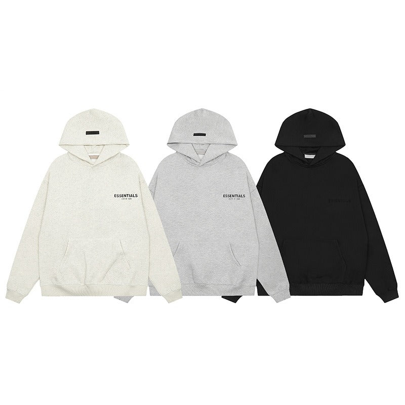 Fear Of God Essentials Flocked Letter Hooded Cotton Sweatshirt
