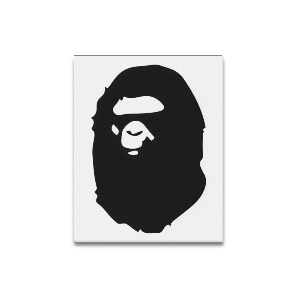 Bathing Ape Head Framed Canvas Wall Art Print 16x20 Inch Cotton Canvas