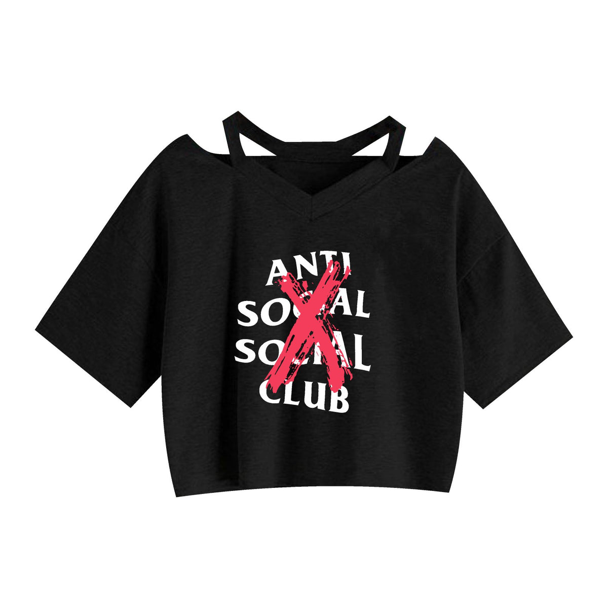Womens Floral Print Cotton Strapless Crop Tank Top by ANTI SOCIAL SOCIAL CLUB