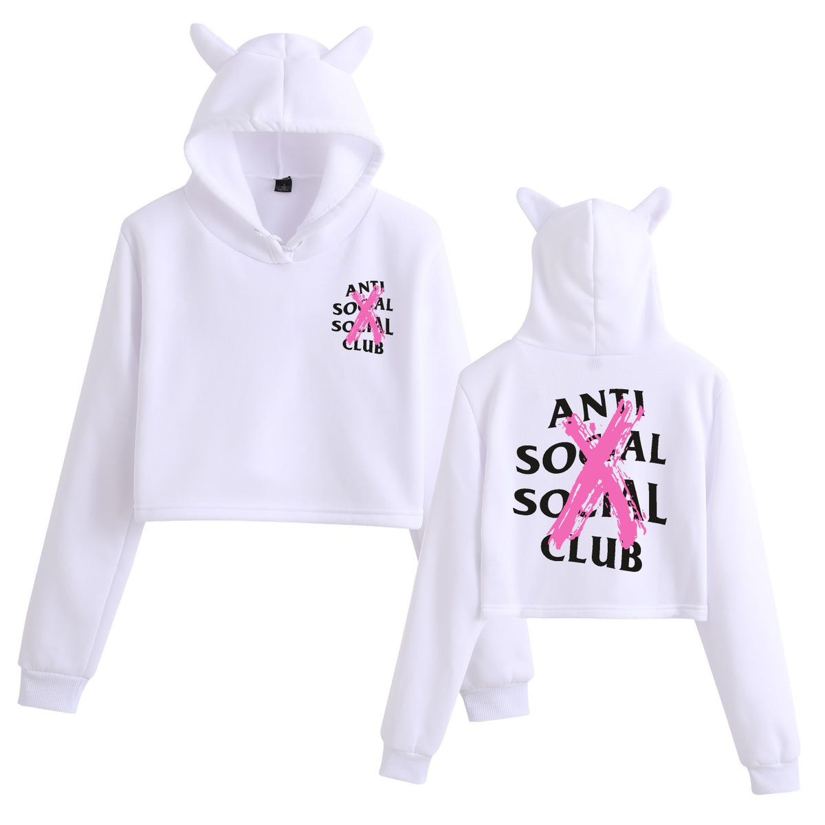 Floral Print Long Sleeve Hooded Crop Top Loose Fit Womens Sweatshirt