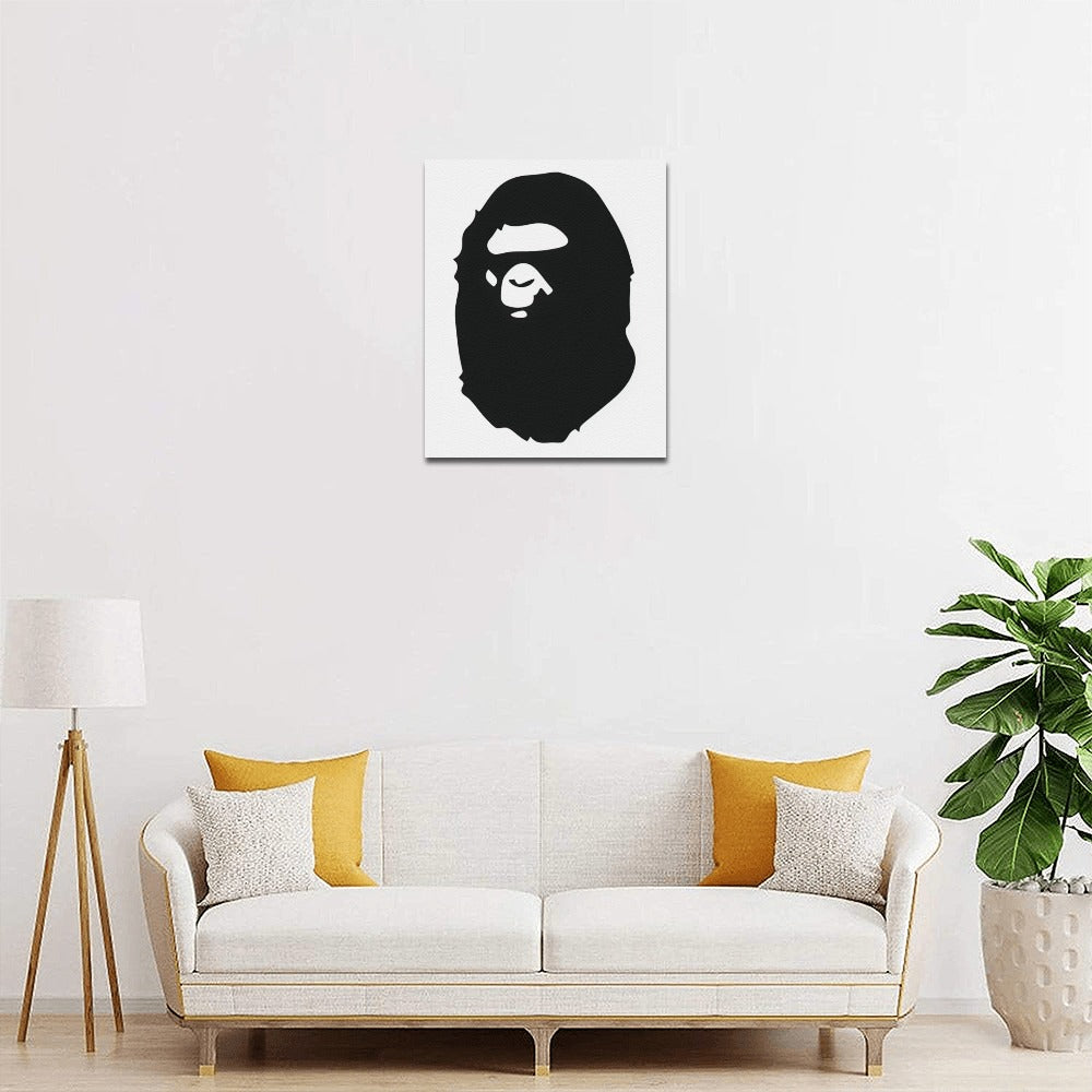 Bathing Ape Head Framed Canvas Wall Art Print 16x20 Inch Cotton Canvas