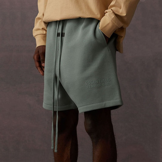 FOG Fear Of God Essentials Double Line Printed Loose Cotton Shorts For Men