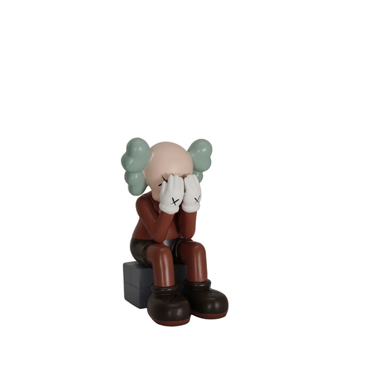 Sitting Kaws Style Resin Figure Home Decor Collectible Sculpture