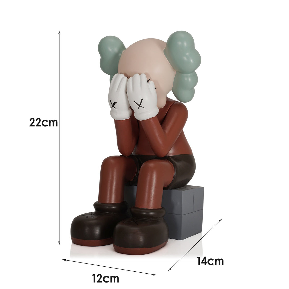 Sitting Kaws Style Resin Figure Home Decor Collectible Sculpture