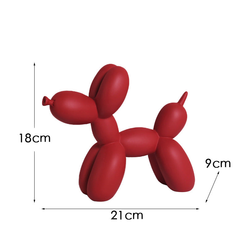 Black And White Plaid Balloon Dog Resin Ornament for Living Room Decor