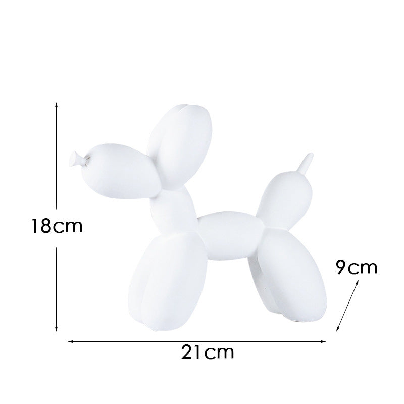 Black And White Plaid Balloon Dog Resin Ornament for Living Room Decor