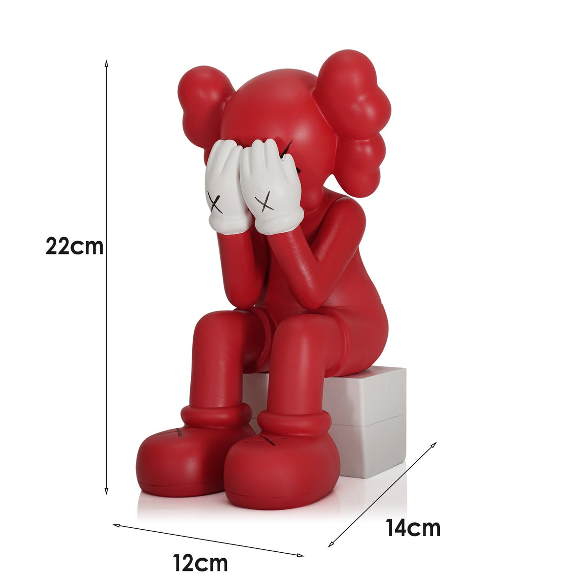 Sitting Kaws Style Resin Figure Home Decor Collectible Sculpture