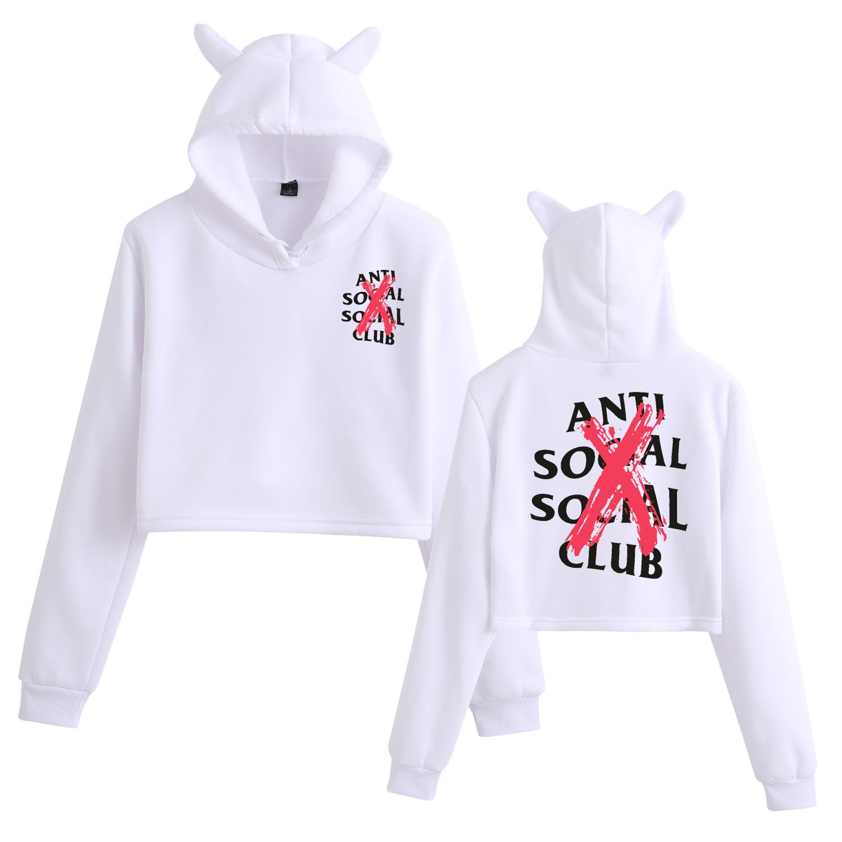 Floral Print Long Sleeve Hooded Crop Top Loose Fit Womens Sweatshirt