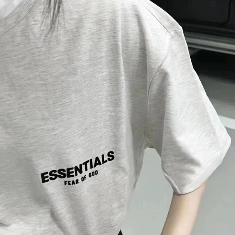 Fear Of God Essentials Season 8 Flocking Print Loose Fit Cotton T Shirt