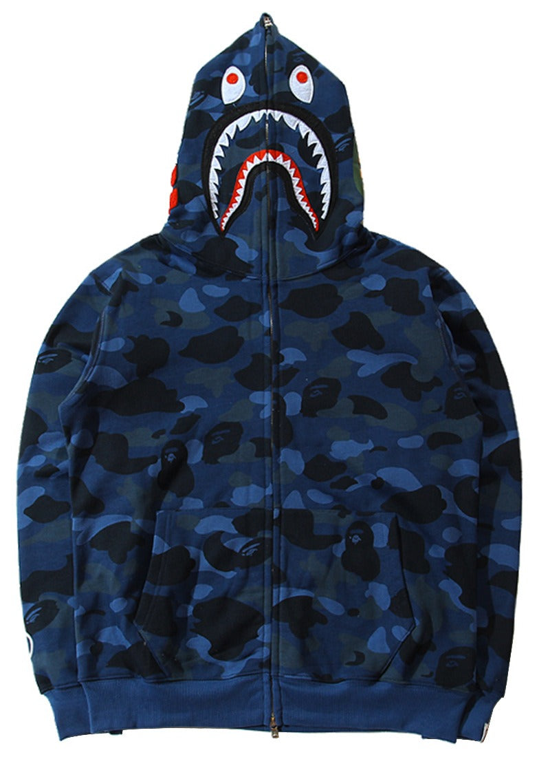 BAPE Shark Head Cotton Sweatshirt Streetwear Casual Pullover Top