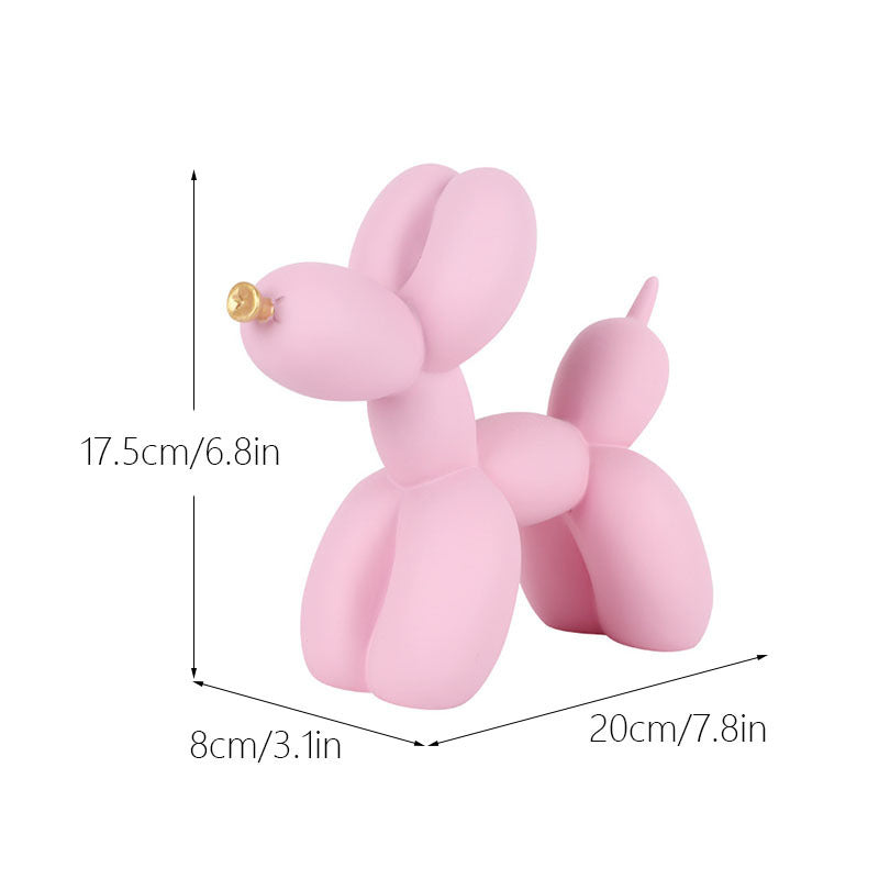 Black And White Plaid Balloon Dog Resin Ornament for Living Room Decor