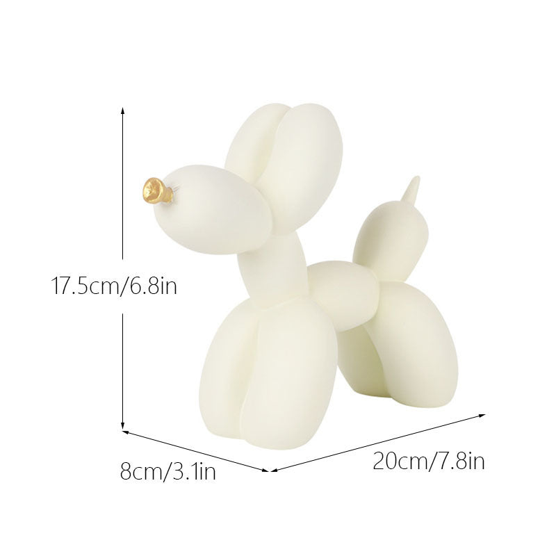 Black And White Plaid Balloon Dog Resin Ornament for Living Room Decor